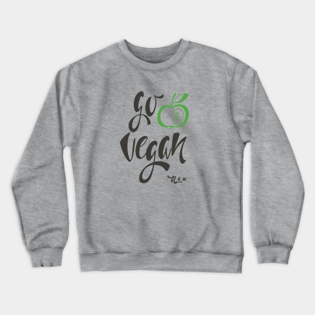 Go vegan now Crewneck Sweatshirt by qrotero